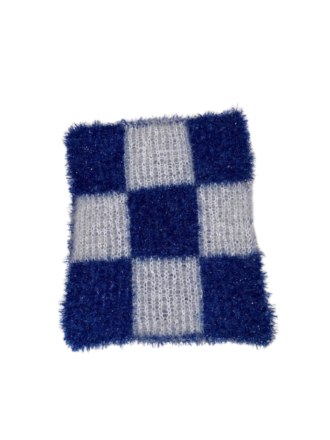 Steamy Bliss Scrubby. double-knit, Blue and White, bath, kitchen