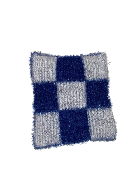 Steamy Bliss Scrubby, . double-knit, White and Blue, bath, kitchen